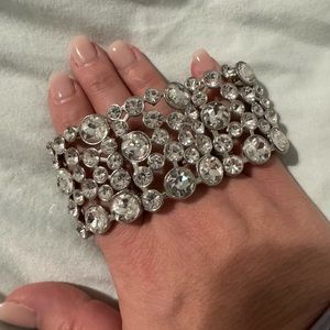 Rhinestone costume jewelry stretchy bracelet